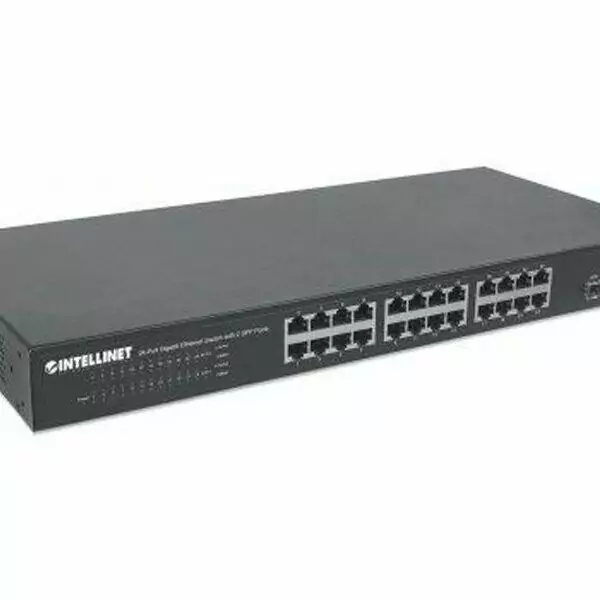 INTELLINET 24-Port Gigabit Ethernet Switch, 2xSFP Ports