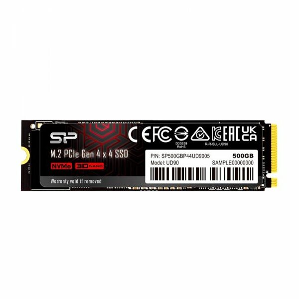 SILICON POWER M.2 2280 500GB SSD, UD90, 3D NAND, single sided (SP500GBP44UD9005) 3