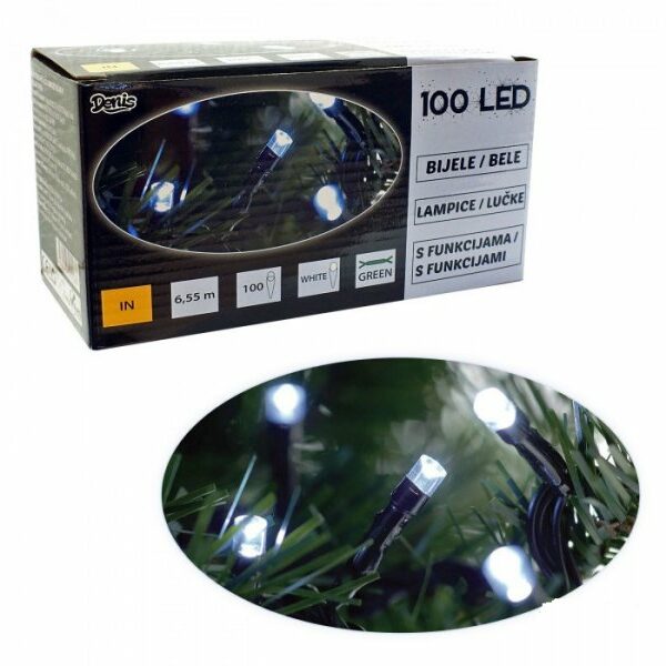 ED 100 LED Lampica, bele, 8 funkcija