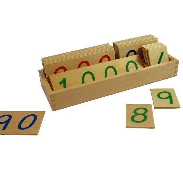 MONTESORI Drvene numeričke pločice 1-1000 veće sa kutijom