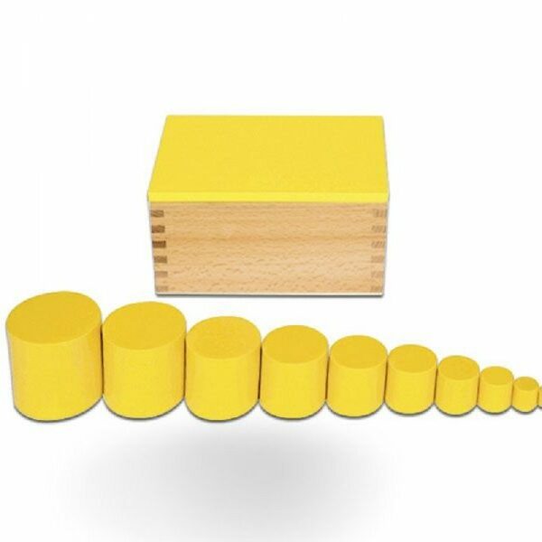 MONTESORI Kutije sa cilindrom žuta