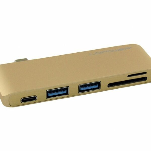 LC POWER USB Tip-C Hub, 2x USB 3.0 + 1x Tip-C port za punjenje, 1x čitač kartice (LC-HUB-C-MULTI-2G)