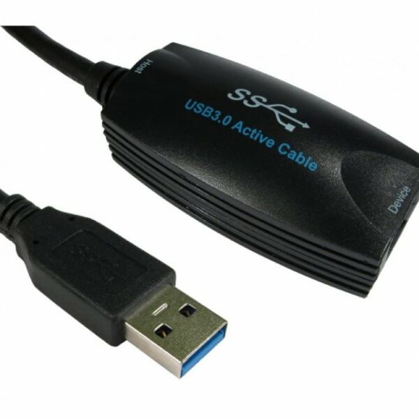 E-GREEN Kabl sa pojačivačem 3.0 USB A (M) – USB A (F) 5m crni