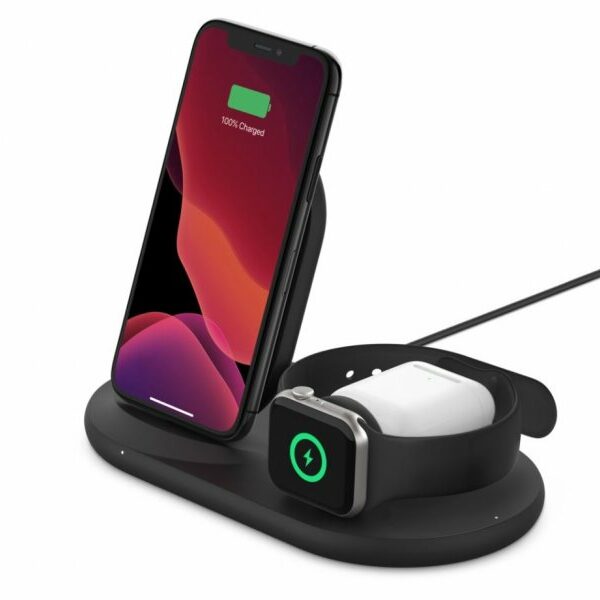 BELKIN BOOST CHARGE 3-in-1 Wireless Charger for Apple Devices – Black