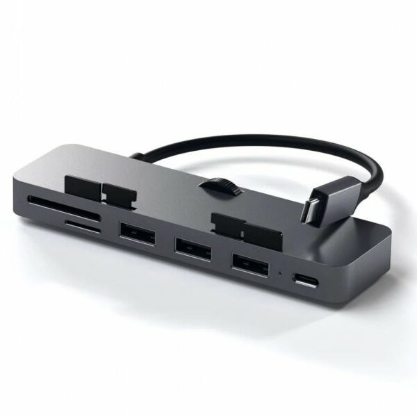 SATECHI Aluminum Type-C CLAMP PRO Hub (3x USB 3.0,MicroSD) – Space Grey