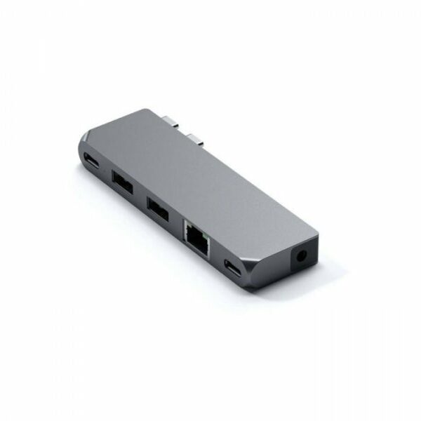 SATECHI Aluminium Pro Hub Mini (1xUSB4 96W up to 6K 60Hz display output, 2 x USB-A 3.0, 1xEthernet, 1xUSB-C, 1xAudio) – Space Grey