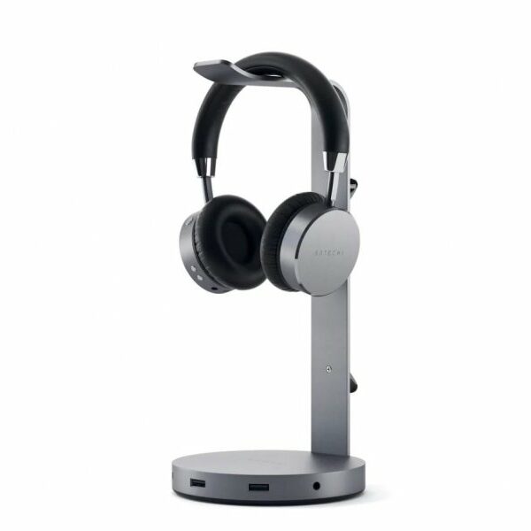 SATECHI Aluminum Headphone Stand Hub – Space Grey