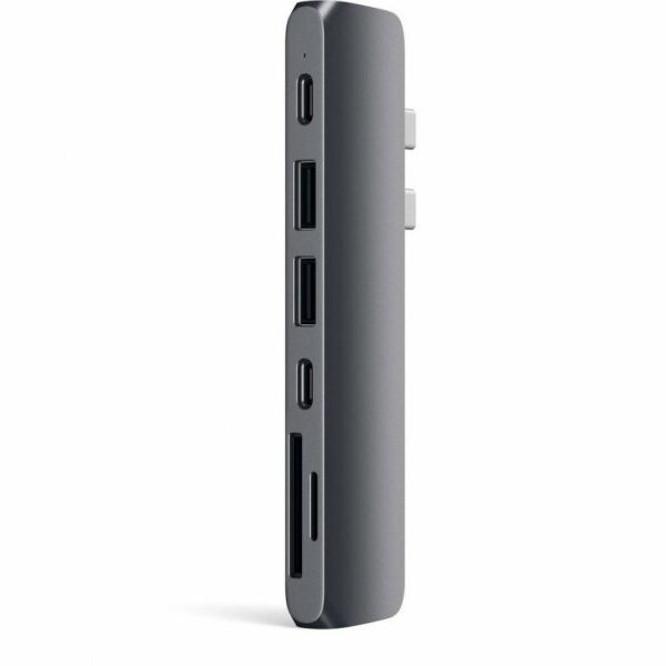SATECHI Aluminium Type-C PRO Hub (HDMI 4K,PassThroughCharging,2x USB3.0,2xSD,ThunderBolt 3) – Space Grey