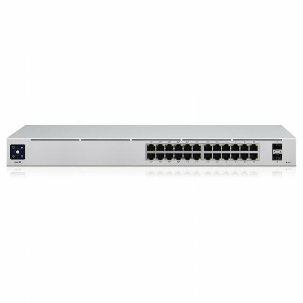 UBIQUITI USW-24-POE Gigabit Layer 2 switch. 24 x Gigabit Ethernet ports, 16 auto-sensing 802.3at PoE+ ports + two SFP ports