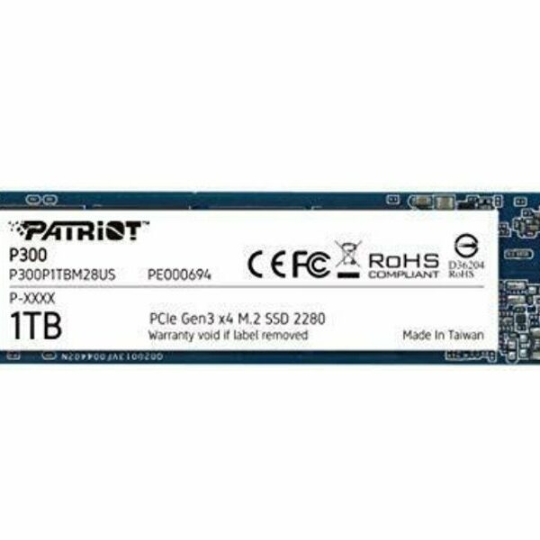PATRIOT P300 1TB, M.2 NVMe PCIe 3.0, 2100MBs/1650MBs, P300P1TBM28