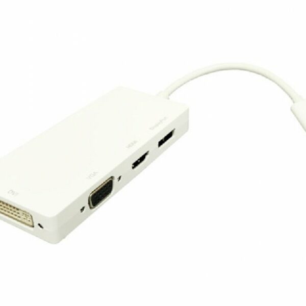 E-GREEN Adapter USB 3.1 tip C (M) – Display Port + HDMI + VGA + DVI (F) beli