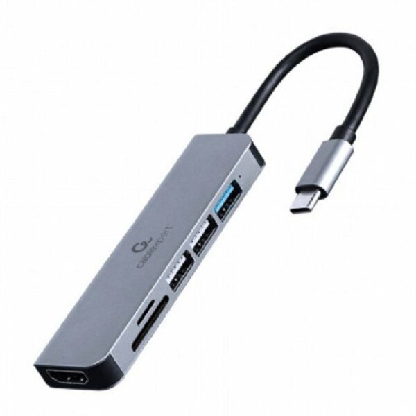 CablExpert Adapter A-CM-COMBO6-02 USB C – HDMI/3xUSB/CR (30611) 3