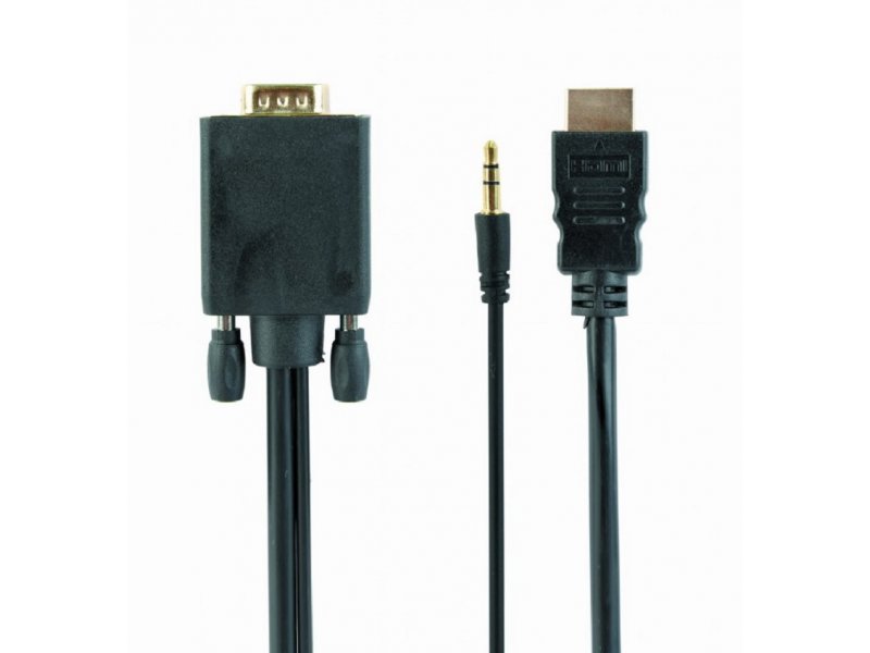 GEMBIRD A-HDMI-VGA-03-5M Gembird HDMI to VGA and audio adapter cable, single port, 5m, black FO (19629) 3