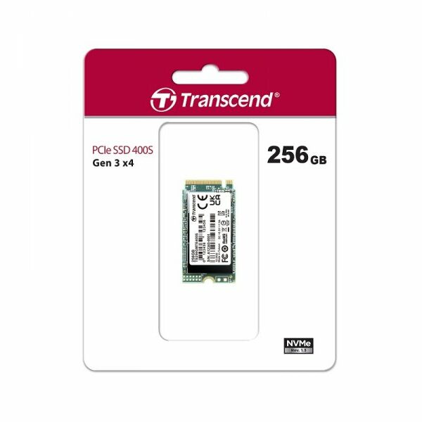 TRANSCEND 256GB M.2 2242 SSD PCIe Gen3x4 NVMe TS256GMTE400S