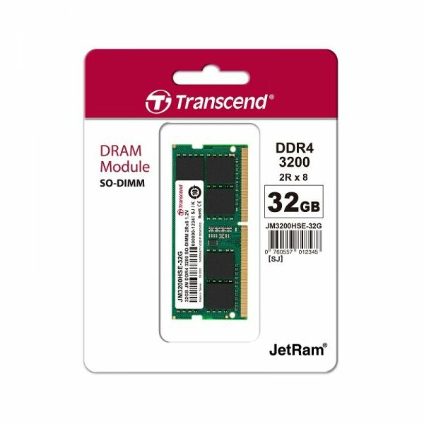 TRANSCEND SODIMM DDR4, 32GB, 3200MHz (JM3200HSE-32G)