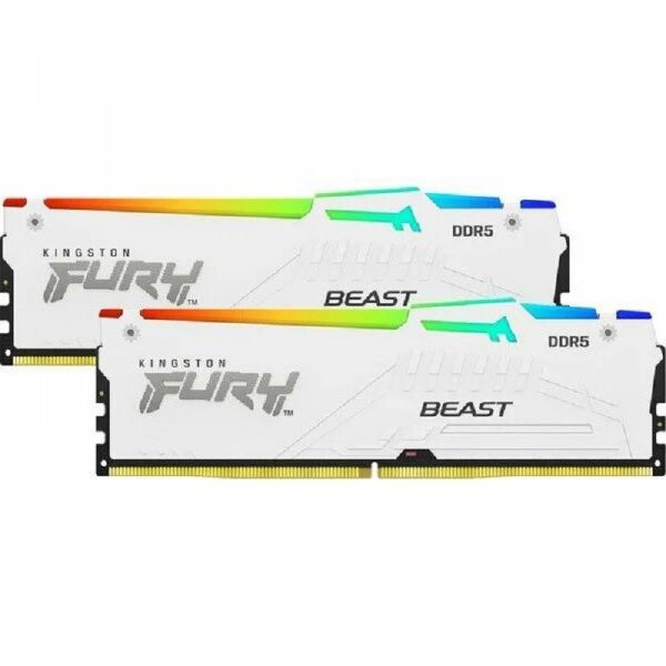 KINGSTON DIMM DDR5, 32GB (2×16), 5.200MHz, FURY Beast White RGB XMP (KF552C40BWAK2-32)