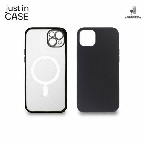 JUST IN CASE 2u1 Extra case MAG MIX PLUS paket crni za iPhone 14 Plus