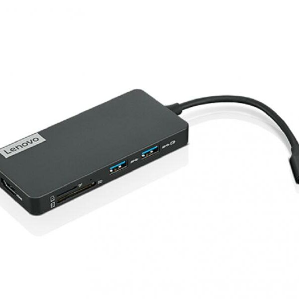 LENOVO USB-C 7-in-1 Hub, 2x USB3.0; 1x USB2.0 1x HDMI 4K, 1x SD/TF Card reader, 1xUSB-C Charging Port (GX90T77924)