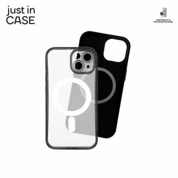 JUST IN CASE 2u1 Extra case MAG MIX PLUS paket CRNI za iPhone 15