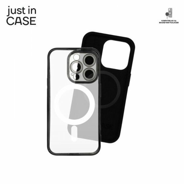 JUST IN CASE 2u1 Extra case MAG MIX PLUS paket CRNI za iPhone 15 Pro