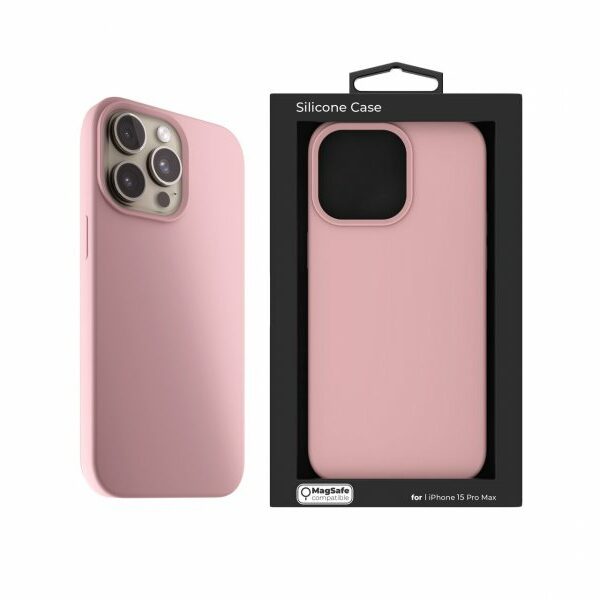 NEXT ONE Silicone Case for iPhone 15 Pro Max MagSafe compatible – Ballet Pink(IPH-15PROMAX-MAGSAFE-PINK)