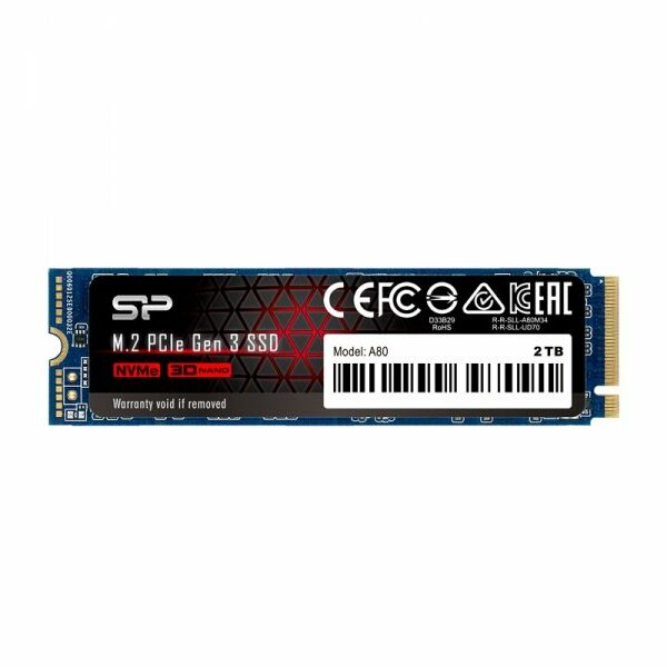 SILICON POWER 2TB, A80, M.2 PCIe Gen 3×4 SSD SP002TBP34A80M28