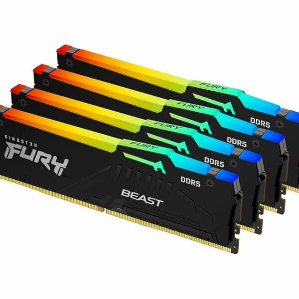 KINGSTON DIMM DDR5 128GB (4x32GB kit) 5200MT/s KF552C40BBAK4-128 FURY Beast Black RGB XMP